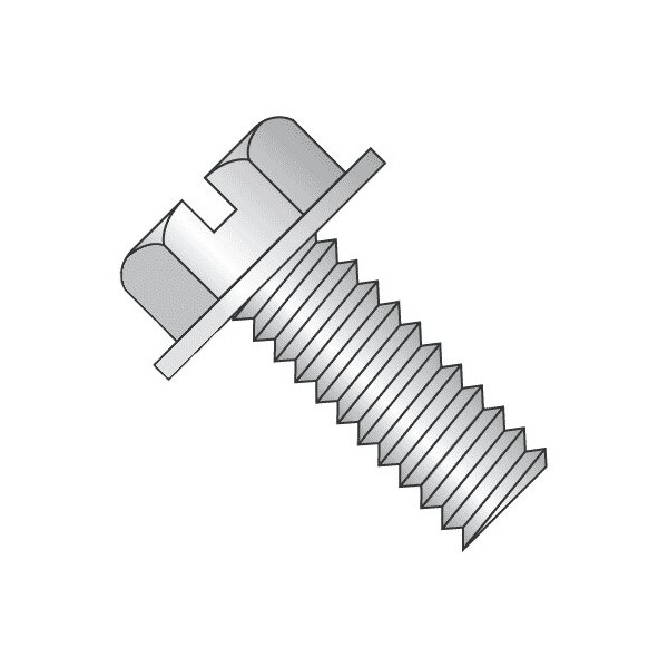 Newport Fasteners #8-32 x 2-1/2 in Slotted Hex Machine Screw, Plain 18-8 Stainless Steel, 100 PK 886841-PR-100 - main